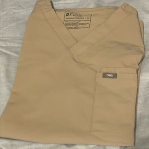 Figs Scrub Top Medium Tan